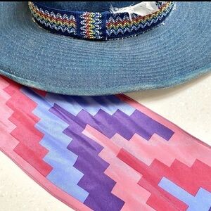 Striking SILK Aztec vibe boho scar/wrap w southwestern Equestrian vibe
